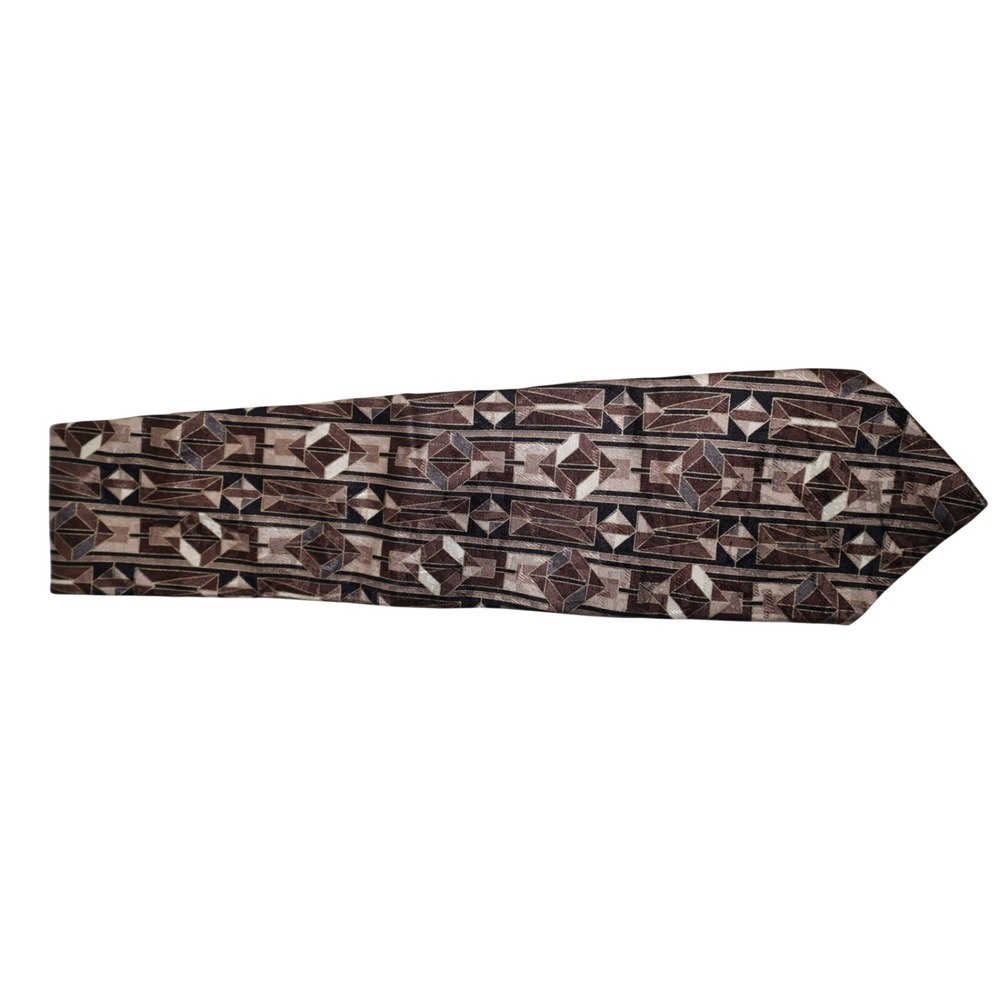 Mark Alexander Geometric‎ Floral Pattern Men's Necktie 100% Silk Multicolor VTG